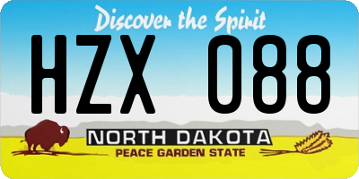 ND license plate HZX088