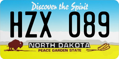 ND license plate HZX089