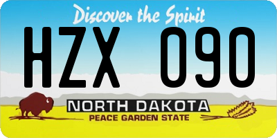 ND license plate HZX090