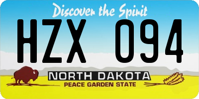 ND license plate HZX094