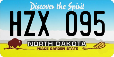ND license plate HZX095