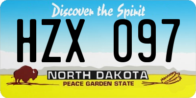 ND license plate HZX097