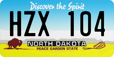 ND license plate HZX104