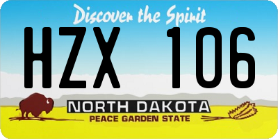 ND license plate HZX106