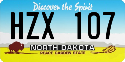 ND license plate HZX107
