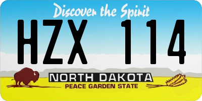 ND license plate HZX114