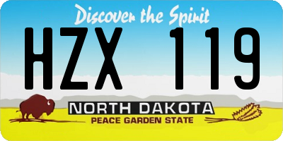 ND license plate HZX119