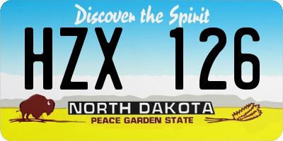 ND license plate HZX126