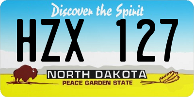 ND license plate HZX127