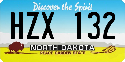ND license plate HZX132
