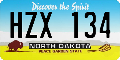 ND license plate HZX134