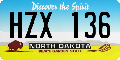 ND license plate HZX136