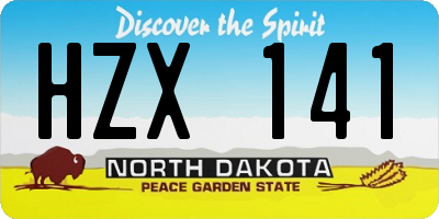 ND license plate HZX141