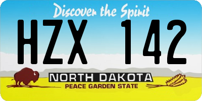 ND license plate HZX142