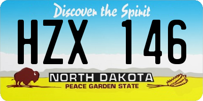 ND license plate HZX146