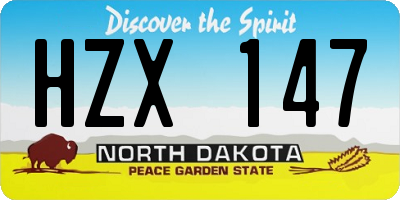 ND license plate HZX147