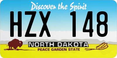 ND license plate HZX148