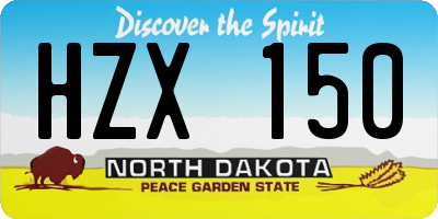 ND license plate HZX150