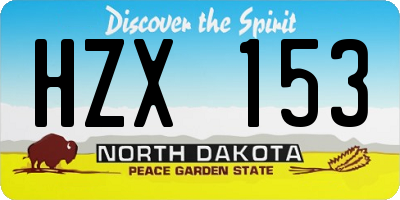 ND license plate HZX153