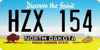 ND license plate HZX154