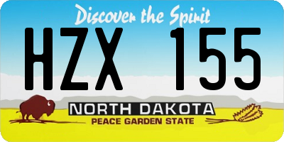 ND license plate HZX155