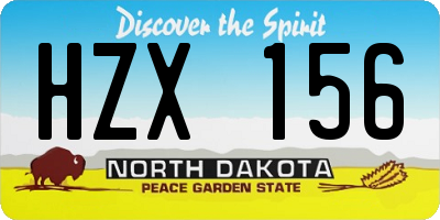 ND license plate HZX156