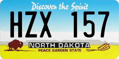ND license plate HZX157
