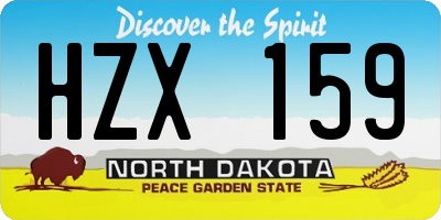 ND license plate HZX159