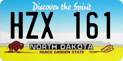 ND license plate HZX161
