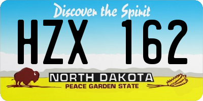 ND license plate HZX162