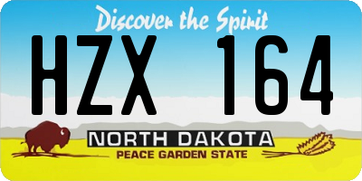ND license plate HZX164