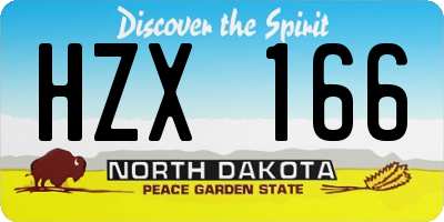 ND license plate HZX166