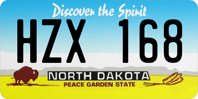 ND license plate HZX168
