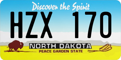 ND license plate HZX170