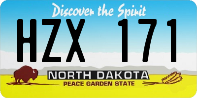 ND license plate HZX171