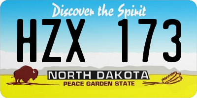 ND license plate HZX173