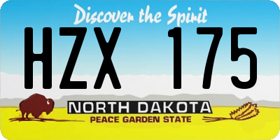 ND license plate HZX175