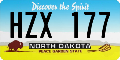 ND license plate HZX177