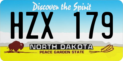 ND license plate HZX179