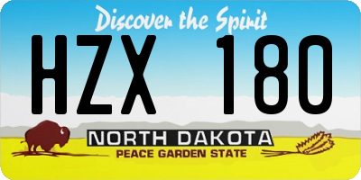 ND license plate HZX180