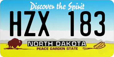 ND license plate HZX183