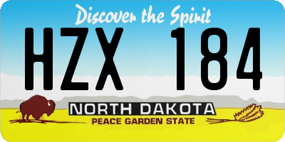 ND license plate HZX184