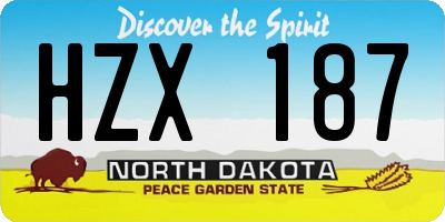 ND license plate HZX187