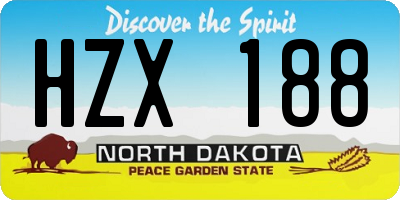 ND license plate HZX188