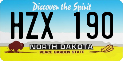 ND license plate HZX190