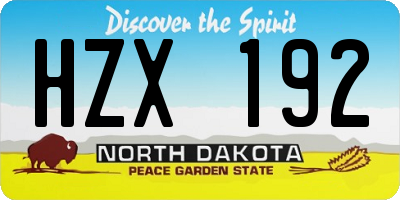 ND license plate HZX192