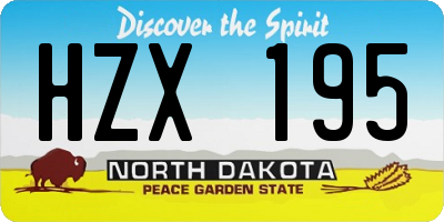 ND license plate HZX195
