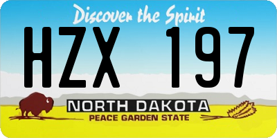 ND license plate HZX197