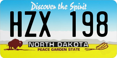 ND license plate HZX198