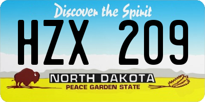 ND license plate HZX209